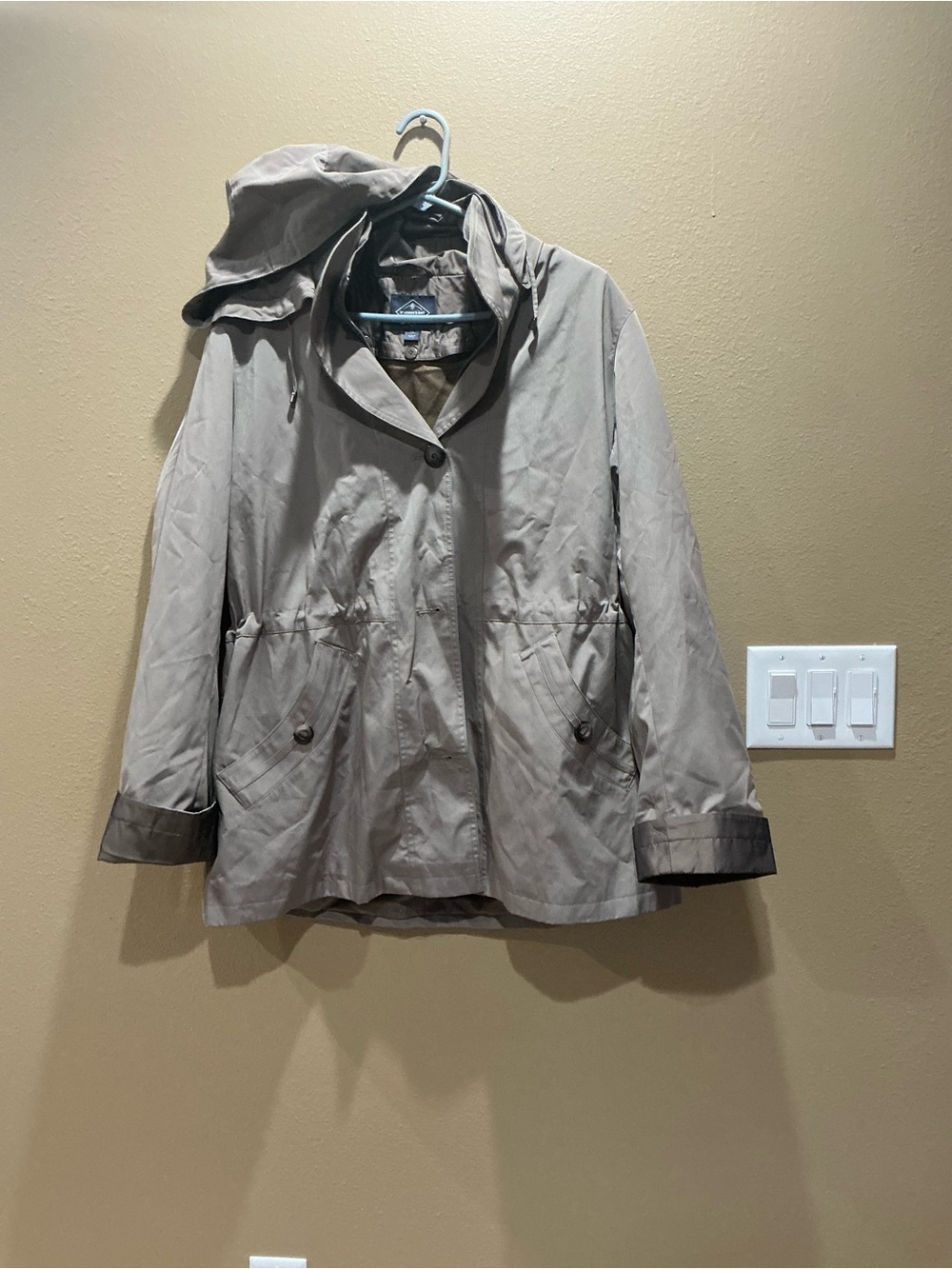St. John's Bay Taupe Hooded Trench Coat brand new size XL